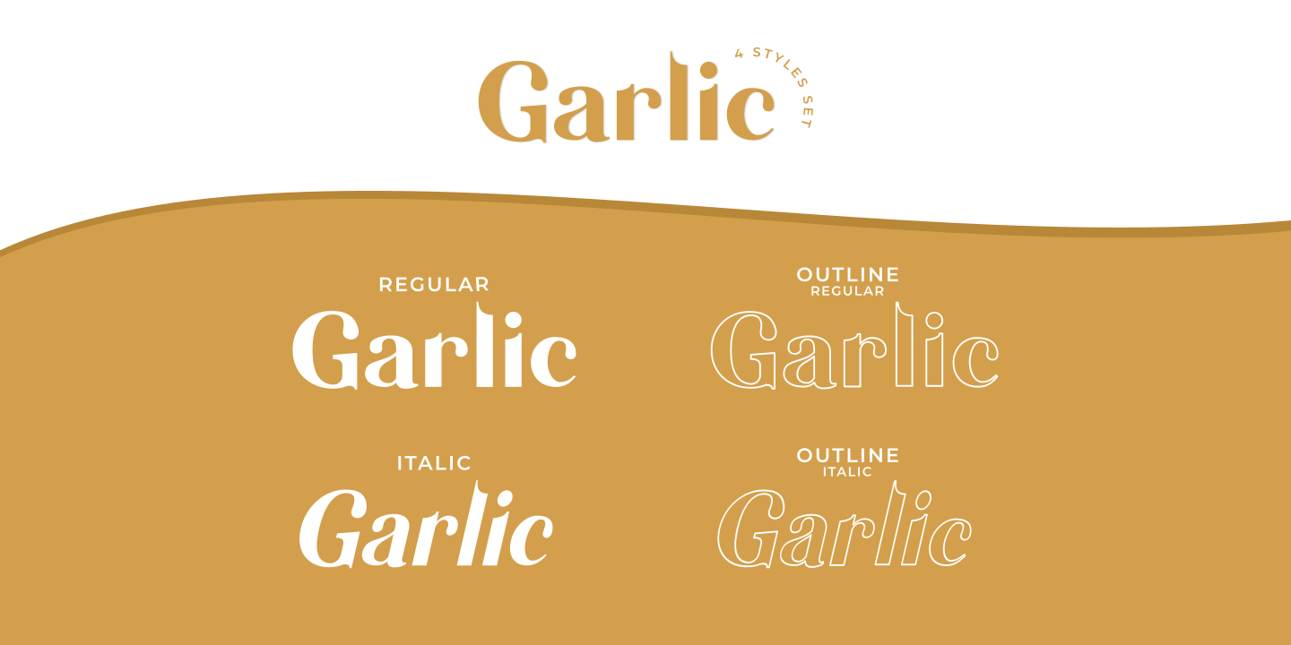 Пример шрифта Garlic Italic